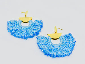 Blue Crochet Earrings