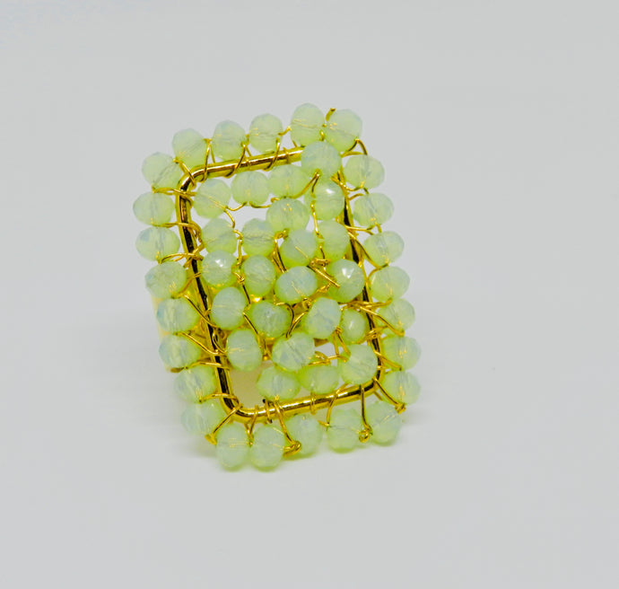 Seafoam Green Beaded Ring